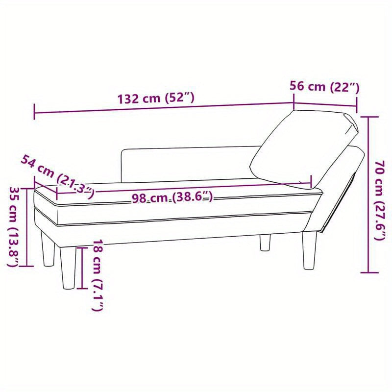 Chaise Longue – Chaise Lounge – Fauteuil – Recliner – Loungebank – Luxe Fluwelen Bekleding – Stevig Houten & Metalen Frame