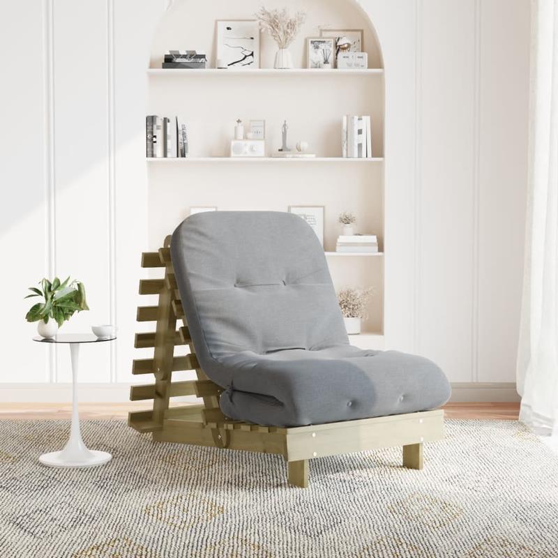 Futonbed – Sofa Bed – Loungestoel – Relaxstoel – Futonsofa – Rattan Materiaal – Ergonomische Hoofdsteun – 70x206x11 cm