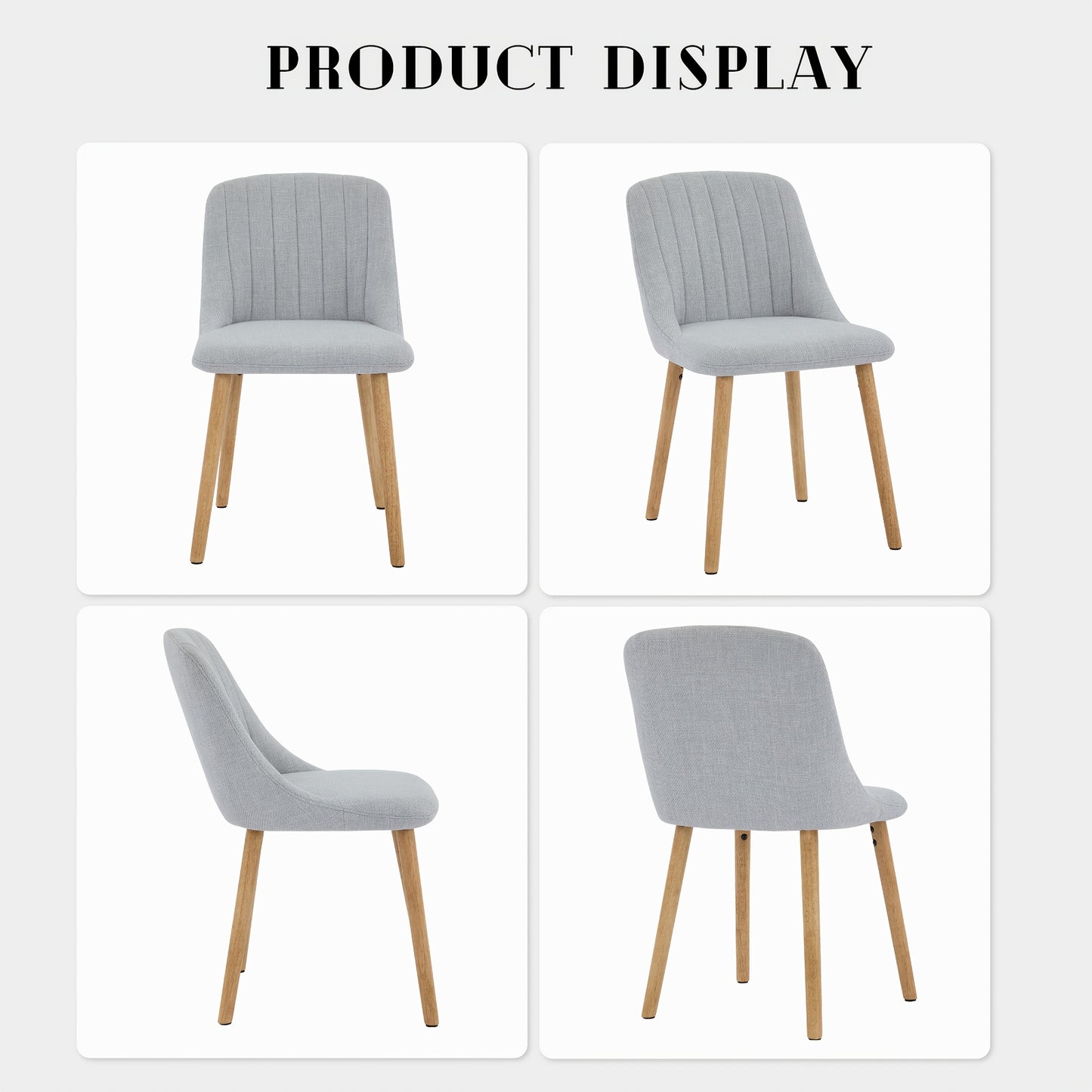 Scandinavische Eetkamerstoelen – Stoelen – Eetkamerstoelen – Design Stoelen – Tafelhoezen – Grijs – Massief Eiken Frame – Ergonomisch Zithouding