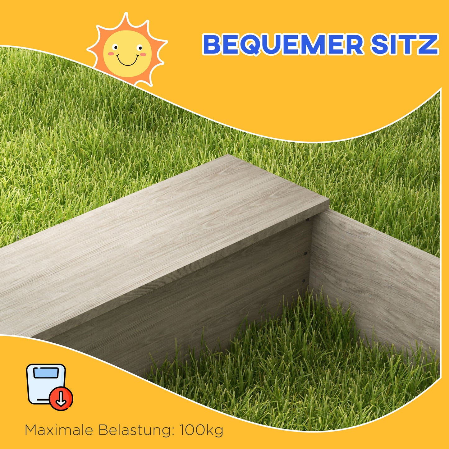 Zandbak – Zandtafel – Speelbak – Kinderen Zandspeelplek – Plantenbakken – Waterstation – Duurzaam Behandeld Hout – 154 x 80 x 60 cm – Weerbestendig Grijs