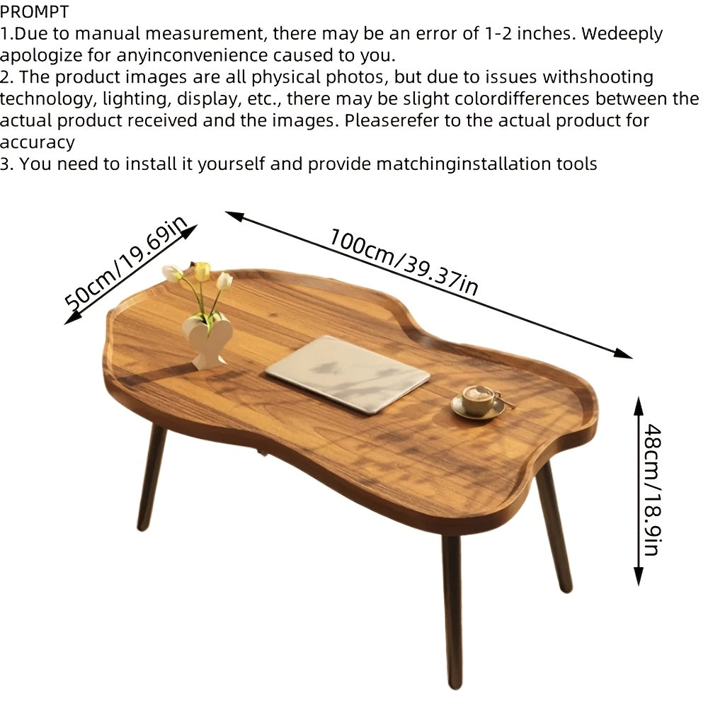 Salontafel – Koffietafel – Woonkamertafel – Bijzettafel – Theetafel – Walnoothout & Kunstboard – Modern Minimalistisch Design – Compact 120x60x48 cm