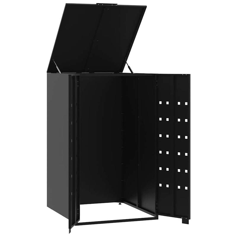 Afvalcontainer Buiten – Afvalbak – Vuilnisbak – Prullenbak – Afvalton – Gepoedercoat Staal – Grote Capaciteit 69x79x117 cm
