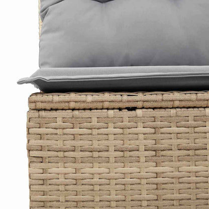 Tuinbank – Buitenbank – Loungeset – Tuinmeubel – Balkonbank – Ruimte voor 5 Personen – Weerbestendig Poly Rattan Met Staal - Beige/Lichtgrijs