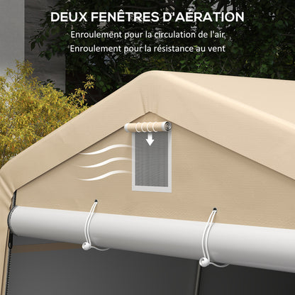 Carport – Car Garage – Overkapping – Tuinoverkapping – Garagetent – Gegalvaniseerd Stalen Frame – Waterdicht PE Doek 6,2 x 3,3 x 2,4 m