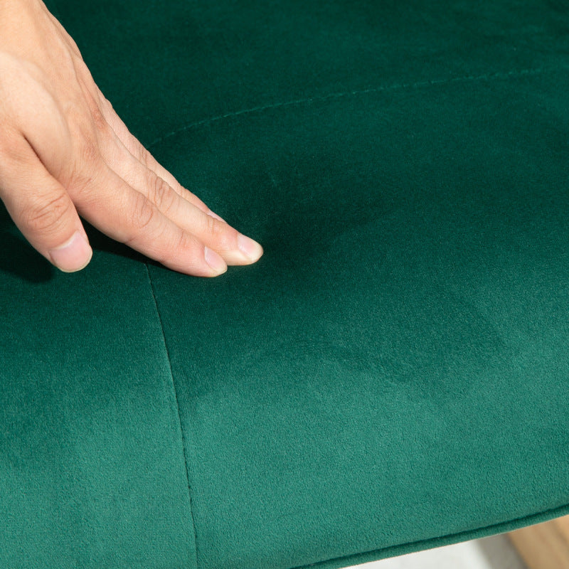 Schommelstoel – Relaxstoel – Schommelstoel Met Voetenbank – Lounge Stoel – Fauteuil – Groen – Fluwelen Bekleding – Houten Poten