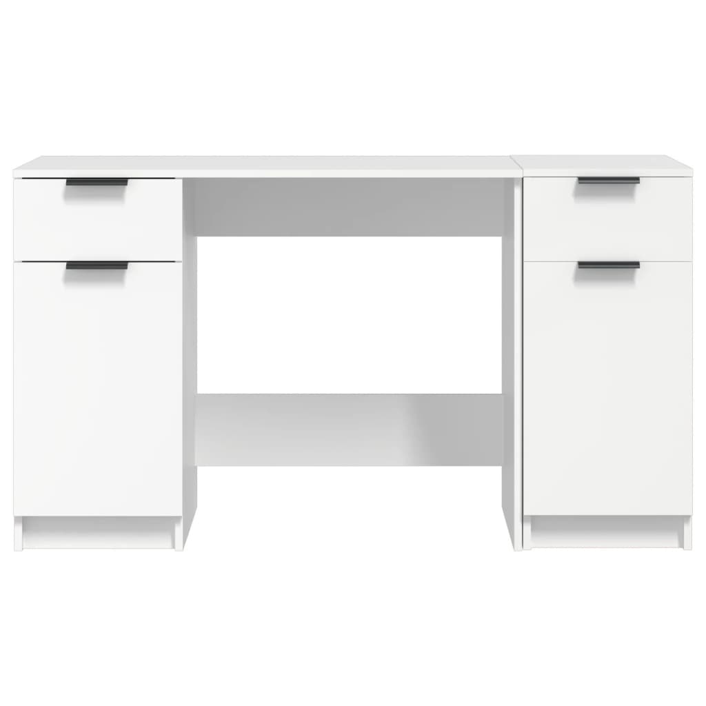 Bureau – Schrijftafel – Werkplekmeubel – Kantoortafel – Betongrijs – Stevig Hardhout – Ruime Opbergruimte