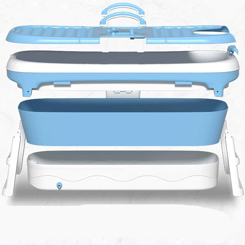 Opvouwbaar Bad – Inklapbaar Bad – Zitbad – Ligbad – Badkuip – Grote 118x60x53 cm – 100% PVC Met Afvoer En Ingebouwd Douche Systeem