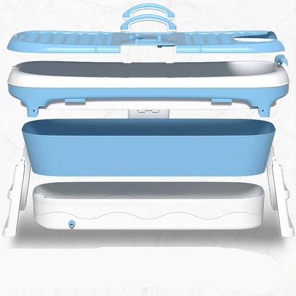 Opvouwbaar Bad – Inklapbaar Bad – Zitbad – Ligbad – Badkuip – Grote 118x60x53 cm – 100% PVC Met Afvoer En Ingebouwd Douche Systeem
