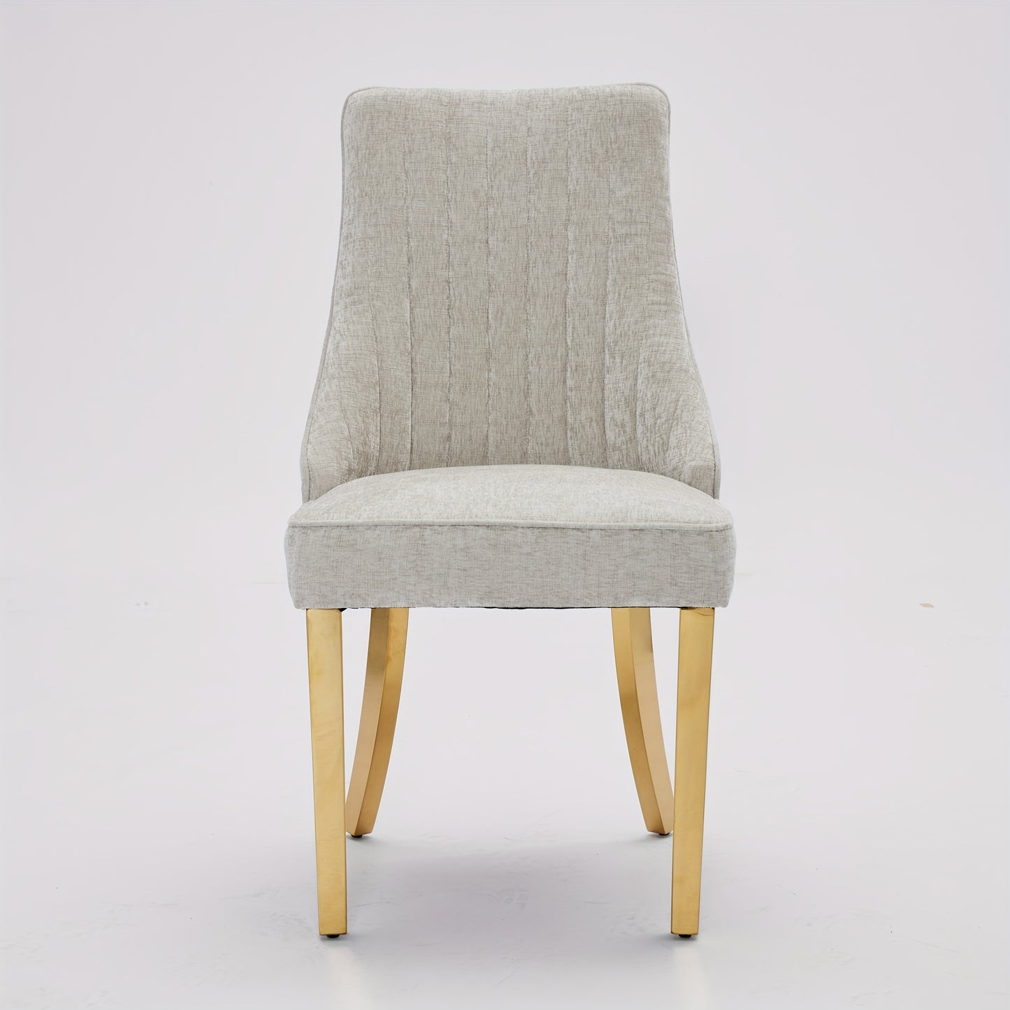 Eetkamerstoelen – Stoelen – Dining Chairs – Tuinstoelen – Keukenstoelen – Beige Met Gouden Poten – Zacht Gevoerd Zitvlak – Stevig Roestvrij Stalen Frame