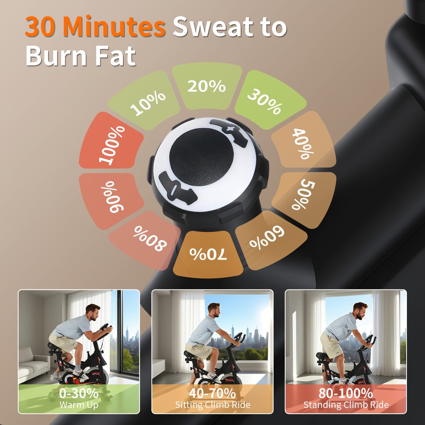 Hometrainer – Fitnessfiets – Indoorfiets – Spinningfiets – Fietstrainer – Magnetische Weerstand – Hartslagmeter – 6-Verstelbare Zitting en Stuur – Max 150 kg Belastbaar
