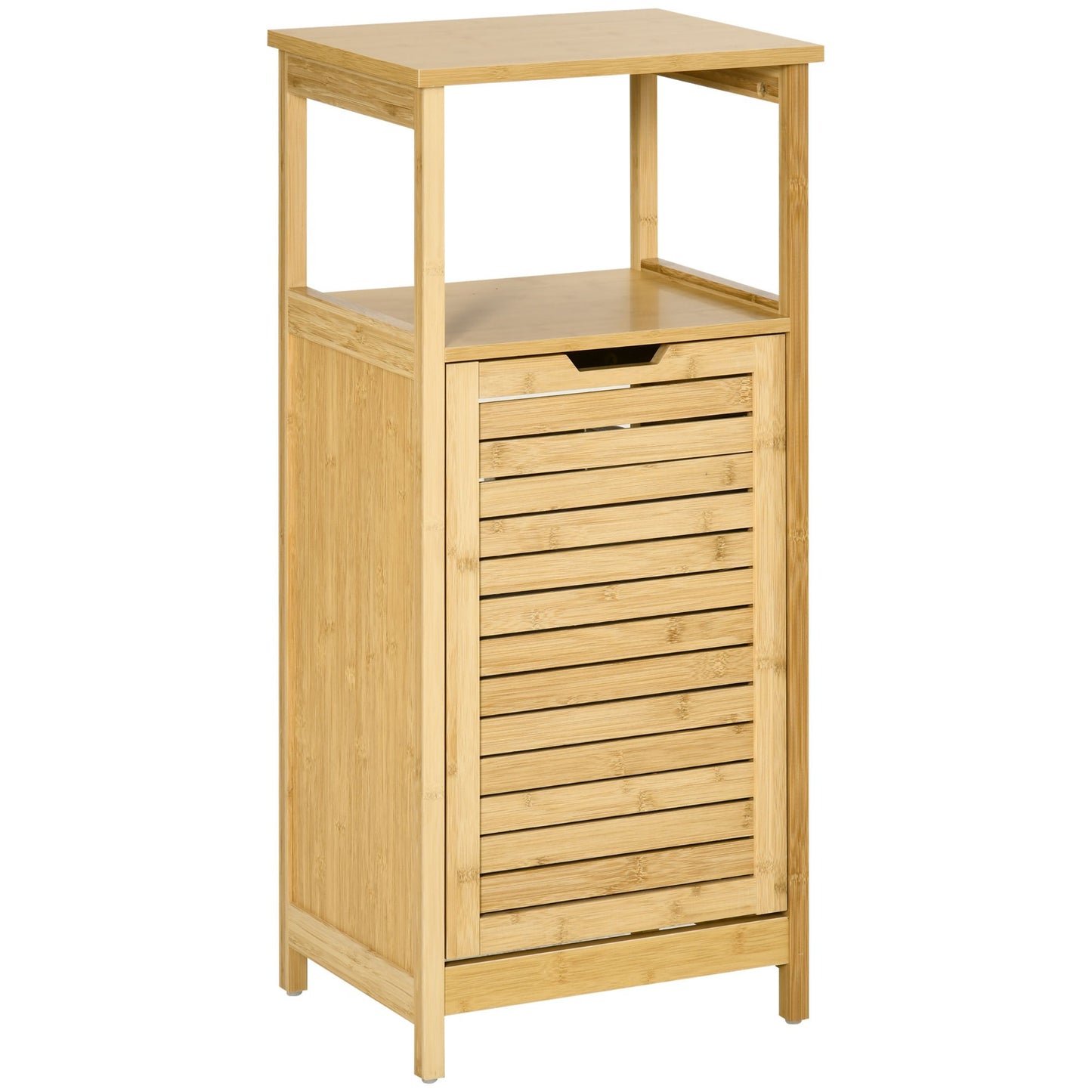 Bamboe Badkamermeubel – Wasmand Kast – Opbergmeubel – Smal Kastje – Compact Meubel – Ruimtebesparend – Verhoogde Poten – Duurzaam Bamboe