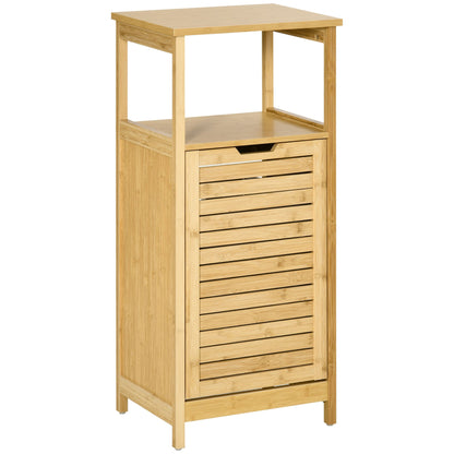 Bamboe Badkamermeubel – Wasmand Kast – Opbergmeubel – Smal Kastje – Compact Meubel – Ruimtebesparend – Verhoogde Poten – Duurzaam Bamboe