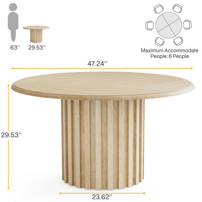 Ronde Eettafel – Ronde Tafel – Eetkamertafel – Keukentafel – Eethoektafel – Compact Design – Gelamineerd Spaanplaat & Metalen Onderstel – 119,99 cm Diameter