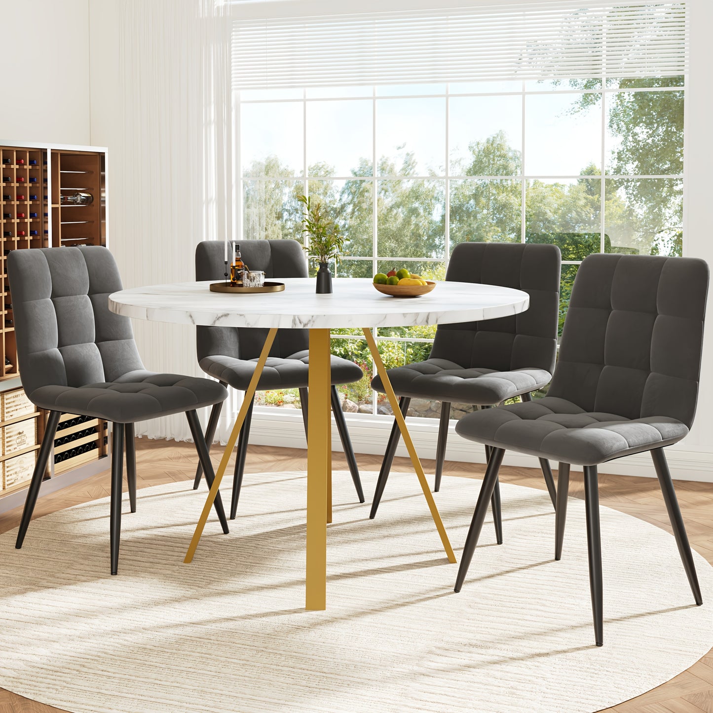 Tweedelige Stoelenset – Stoelen – Zetels – Armstoelen – Zitmeubels – Beige Kussens – Zwart-Gouden Metalen Frame – Comfortabele Katoenen Zitting