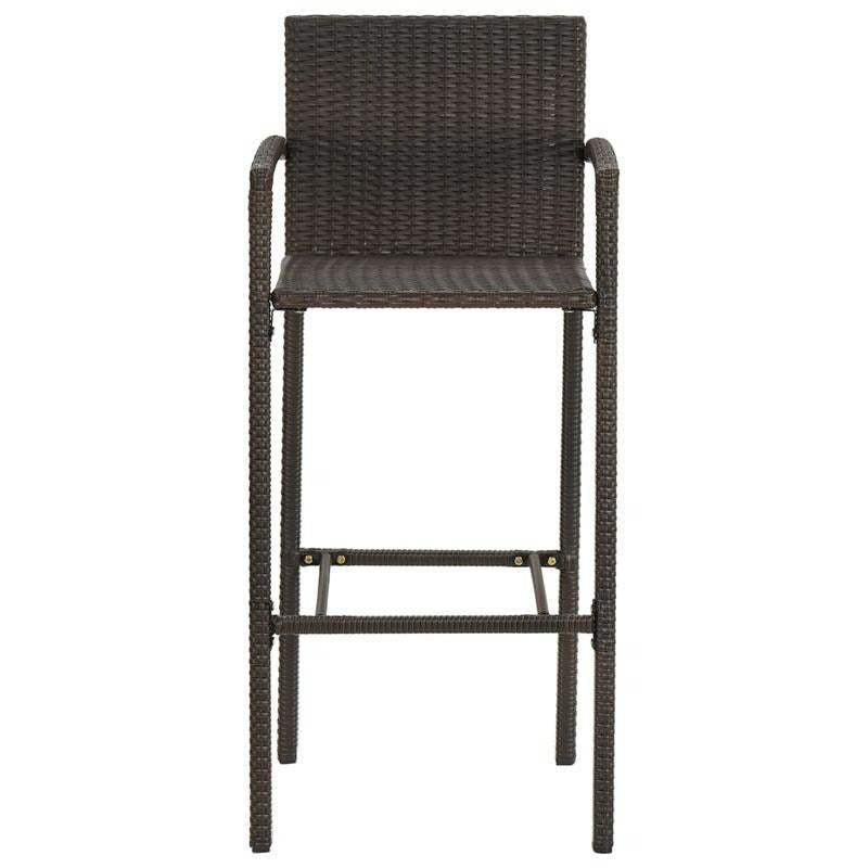 2-Pack Brown Woven Resin Bar Stools: Lightweight, Stable, Perfect for Outdoor Bars and Patios, Modern Woven Design with Terrace Height