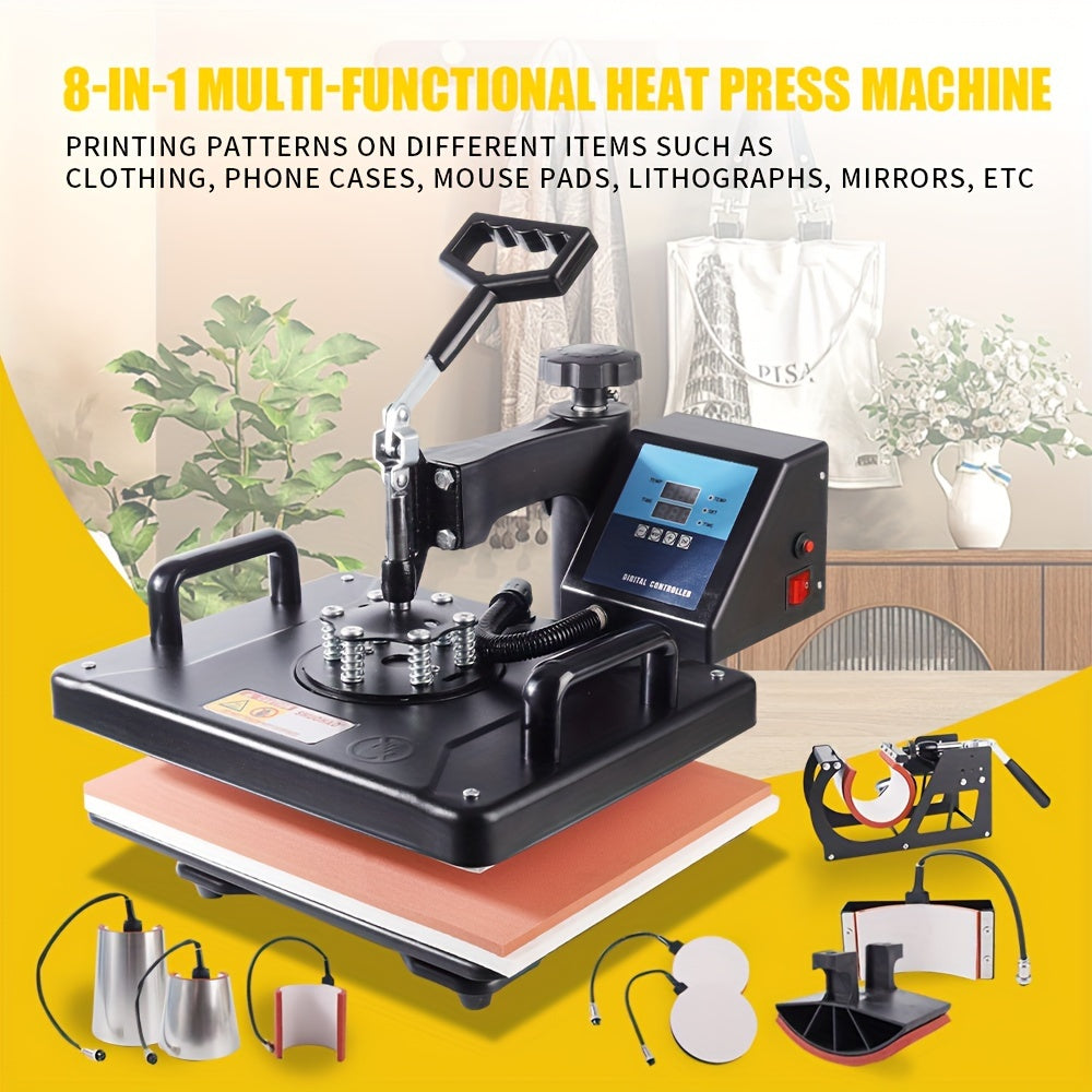 Heat Press Machine – Transferpers – Textieldrukmachine – Mokkenpers – Pettenpers – 1250W Verwarming – 29x38 Cm Persvlak