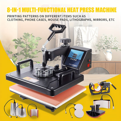 Heat Press Machine – Transferpers – Textieldrukmachine – Mokkenpers – Pettenpers – 1250W Verwarming – 29x38 Cm Persvlak
