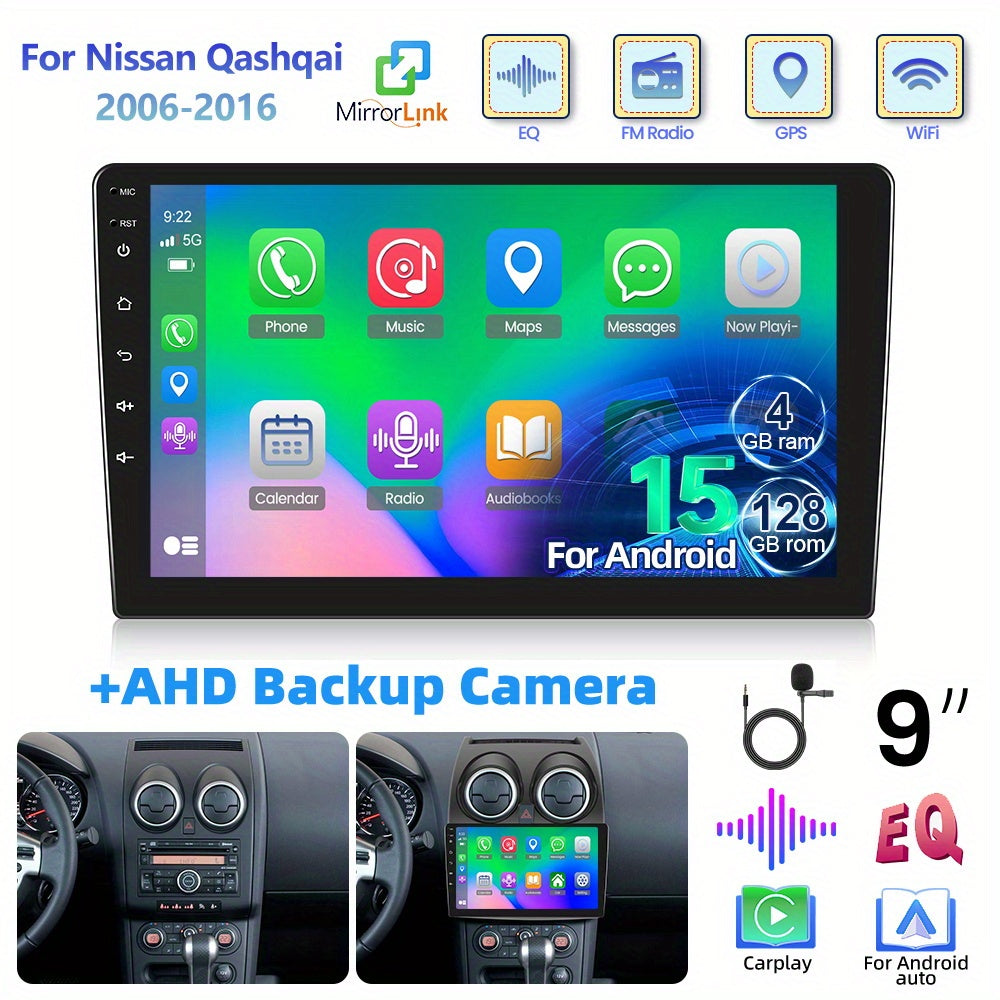 Android Autoradio – 2DIN Navigatie Systeem – Touchscreen Radio – Multimedia Speler – Inbouw Radio – 9 Inch HD Scherm – Wireless CarPlay & Android Auto – AHD Achteruitrijcamera & 4GB RAM 128GB Opslag