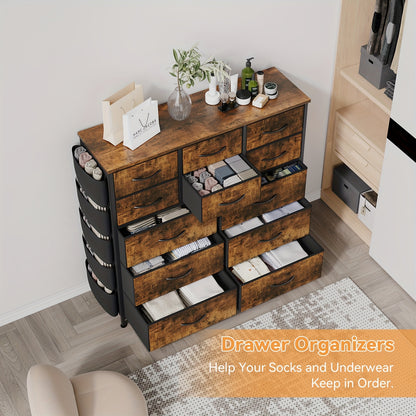 Opbergkast – Ladeblok – kastje – Dressoir – Opbergmeubel – Vintage Kleur – Stevig Metalen Frame – Houten Tafelblad 99x30x110 cm