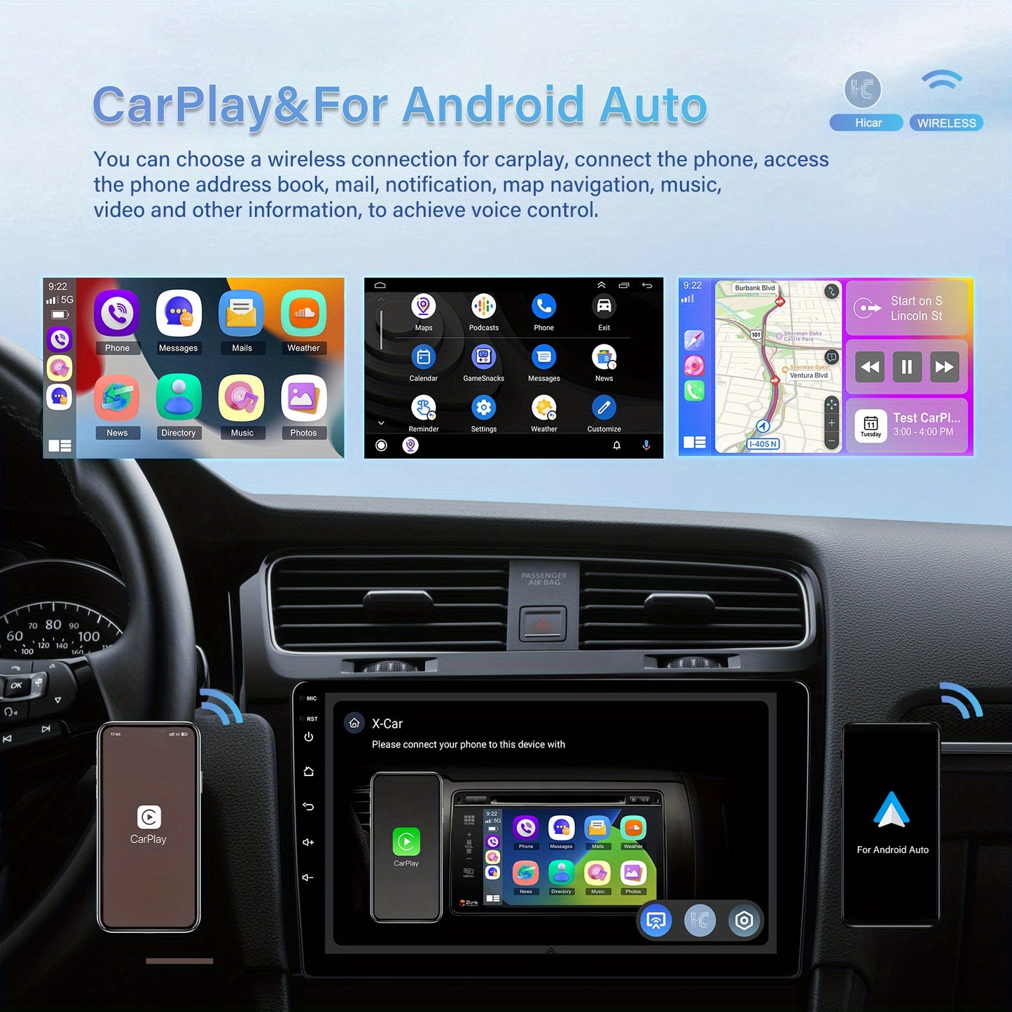 Autoradio 2 DIN – Multimedia Speler – Car Audio Systeem – Auto Stereo – Navigatie Unit – 10 Inch HD IPS Scherm – 8-Core Snapdragon Processor