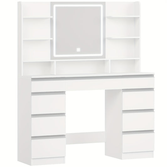 Kaptafel – Make-up Tafel – Cosmeticatafel – Verzorgingstafel – Dressoir – Groot Formaat – LED Verlichting Met Instelbare Kleur En Helderheid