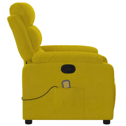 Fauteuil – Relaxstoel – Loungechair – Oorfauteuil – Zetel – Handmatig Verstelbaar – Zachte Stof Geel