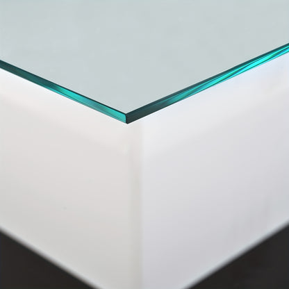 Coffee Table, High Gloss Glass Coffee Table, Movable Coffee Table With Swivel Wheels