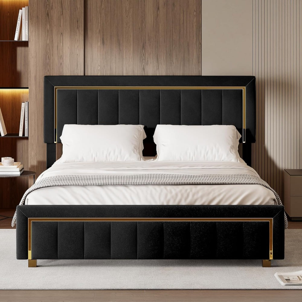 Bed 160x200 cm – Bedframe – Boxspring – Slaapbank – Opbergbed – Beige Fluweel – Hydraulische Opbergruimte – Stevige Houten Lattenbodem