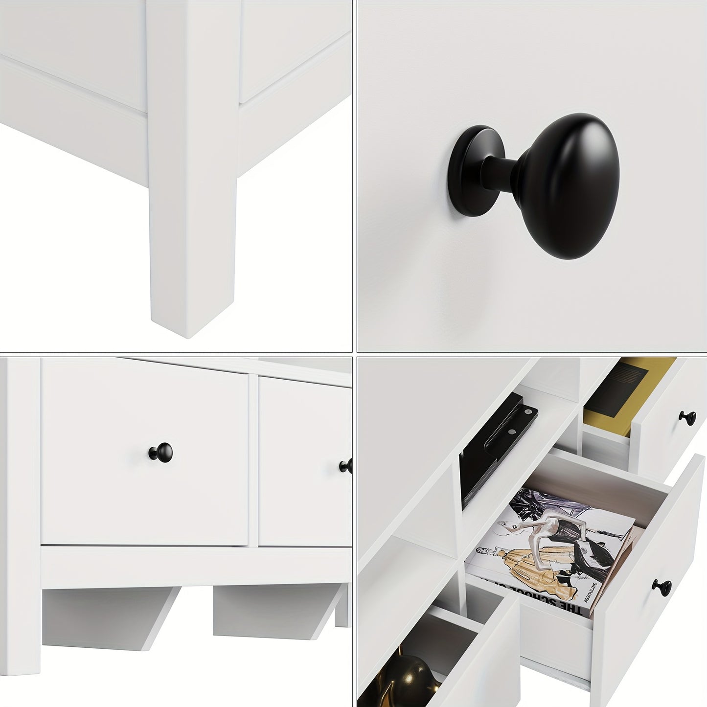 Tv-meubel – Tv-kast – Mediameubel – Tv-meubel met Laden – Dressoir – Modern Wit – Stevig MDF & Houtplaat – 4 Laden & Open Planken