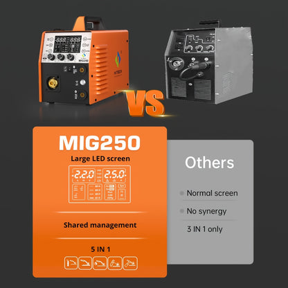 Lasapparaat – MIG Lasmachine – Elektrode Lasser – TIG Lasser – MMA Lasapparaat – 250A Vermogen – IGBT Inverter Met LED Display