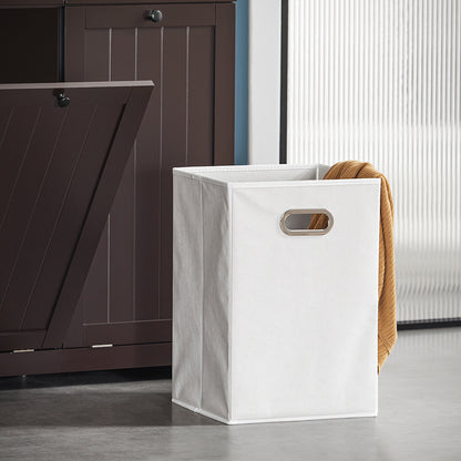 Wasmand – Wassorteerder – Wasbox – Wasmand Kast – Wasmand Met Deksel – Inclusief 2 Uitschuifbare Waszakken – MDF Hout, 78x91x38 cm – Bruin