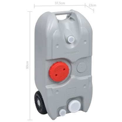 Watercontainer – Wateropslag – Mobiele Watertank – Buitenwatertank – 40 Liter Inhoud – Wieltjes Met Trekhendel
