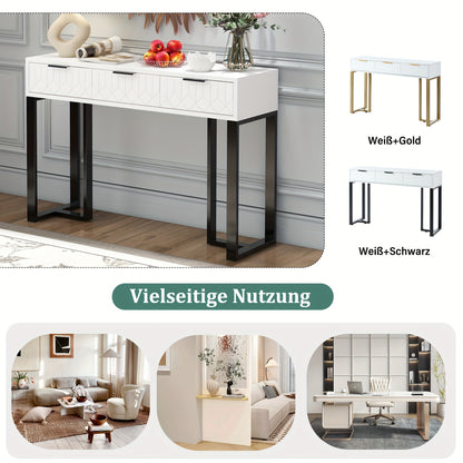 Haltafel – Entreetafel – Bijzettafel – Opbergtafel – Gangtafel – Modern Design – Met Metalen Frame en Verstelbare Voetjes