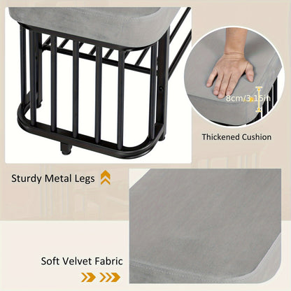 Schoenenbank – Schoenenopberger – Schoenenkast – Halbankje – Opberger – Modern Design – Fluwelen Zitting & Stevig Metalen Frame