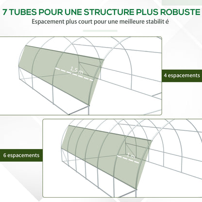 Tuinhuisje – Tuinkas – Kas – Kweekkas – Serre – 18 m² – Gegalvaniseerd Stalen Frame – UV-bestendig PE-zeil wit