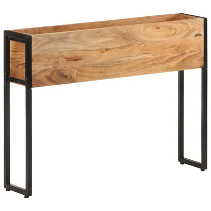 Bloemrek – Plantenrek – Bloemenstandaard – Plantenhouder – Plantenbak – Massief Acaciahout – Weerbestendig – 90x20x68 cm