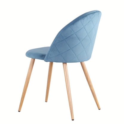 Stoelen – Eetkamerstoelen – Kuipstoelen – Vouwstoelen – Fauteuils – Fluwelen Bekleding – Stevig Metalen Frame – Set van 4 – Blauw