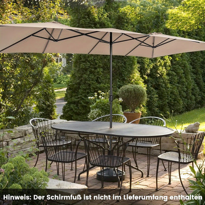 Tuinparasol – Parasol – Terrasparasol – Balkonparasol – Stokparasol – Dubbele Rechthoekige Parasol – UV Bescherming – Windbestendig Met 10 Ribben