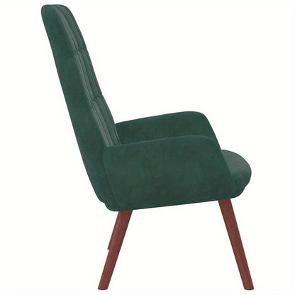 Fauteuil – Relaxstoel – Leunstoel – Zetel – Draaifauteuil – Donkergroen Velvet – Duurzaam Hardhouten Frame – Makkelijk Schoon Te Maken