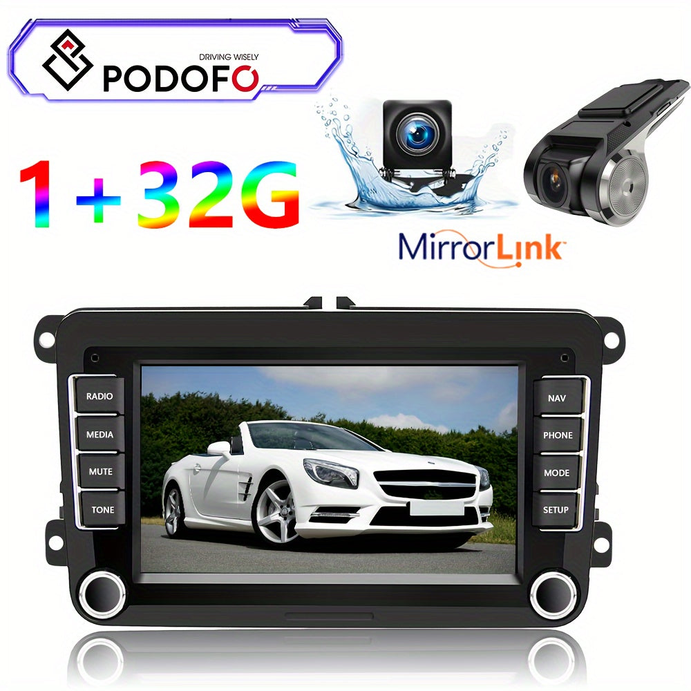 Autoradio – Multimedia Systeem – Navigatiesysteem – 7 Inch Touchscreen – Auto Radio – Met Achteruitrijcamera – Draadloze Bluetooth – Wireless Mirror Link