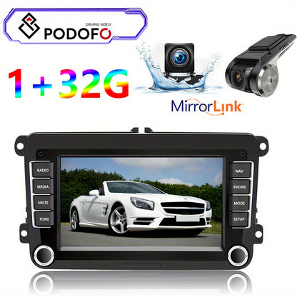 Autoradio – Multimedia Systeem – Navigatiesysteem – 7 Inch Touchscreen – Auto Radio – Met Achteruitrijcamera – Draadloze Bluetooth – Wireless Mirror Link