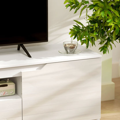 TV Meubel – TV Kast – TV Meubels – Televisiekast – Media Meubel – 160 cm Lang – Geschikt Voor TV Tot 65 Inch – Kabelmanagement – Wit