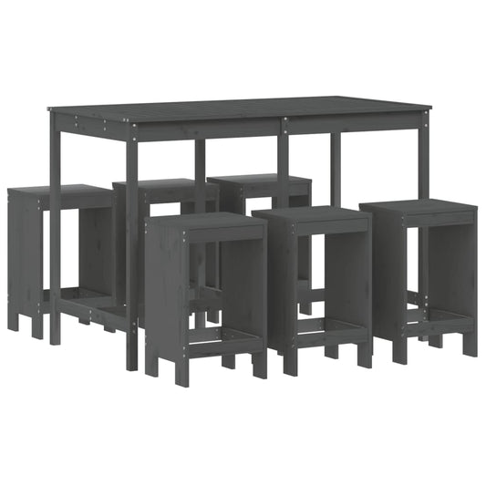 Tuinset – Tuinbarset – Bistroset – Balkonset – Outdoor Barset – Grijs Sparrenhout – Compact & Ruimtebesparend