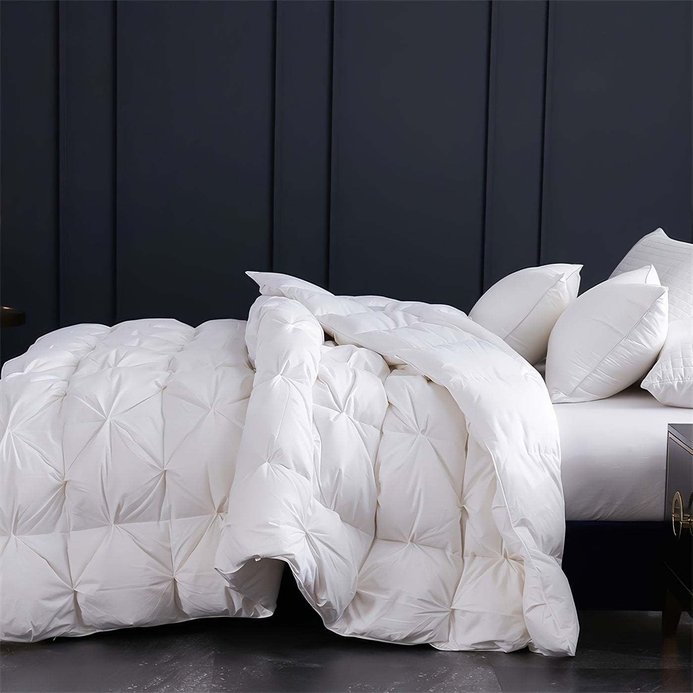 Premium Winter White Goose Down Duvet With 3D Baffle Box & Gusseted Design - 800FP White Goose Down & Feathers, Lightweight And Fluffy Bed Cover For Cold Nights, Elegant Bedding For All Seasons, Goose Down Comforter (220×240