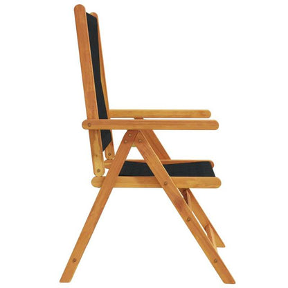 Tuinstoelen – Buitenzitmeubels – Tuinmeubilair – Terrasstoelen – Balkonstoelen – Zwart – Massief Acaciahout – Verstelbaar – Inklapbaar