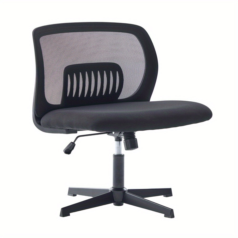 Bureaustoel – Kantoorstoel – Draaistoel – Computerstoel – Werkstoel – Verstelbaar in hoogte – 360° Draaibaar zonder armleuningen – Ergonomische rugleuning – Grote gewatteerde zitting – Stevig metalen frame – Ademend mesh stof