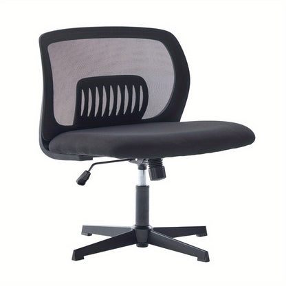 Bureaustoel – Kantoorstoel – Draaistoel – Computerstoel – Werkstoel – Verstelbaar in hoogte – 360° Draaibaar zonder armleuningen – Ergonomische rugleuning – Grote gewatteerde zitting – Stevig metalen frame – Ademend mesh stof