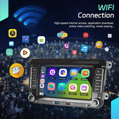 Android 15 Autoradio – Car Radio – Double Din Stereo – Multimedia Systeem – GPS Navigatie – 7 Inch Capacitive Touchscreen – 8-Core Processor – WiFi & Bluetooth 5.0