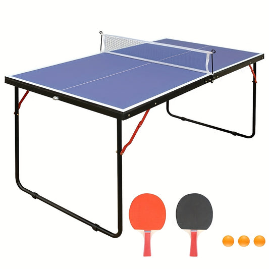 Pingpongtafel – Tafeltennistafel – Opvouwbare Tafel – Speeltafel – Indoor Outdoor – Draagbaar Design – Houten Blad 137,2 cm