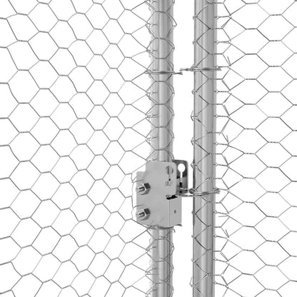 Kippenren – Kippenhok – Buitenren – Pluimveestal – Dierenverblijf – Gegalvaniseerd Staal – Weerbestendig – 400x200x198,5 cm